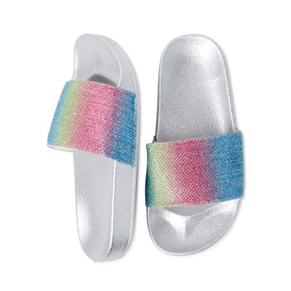SKY Sole Girls’ Glitter Metallic Slide Sandals|| BRAND NEW ***